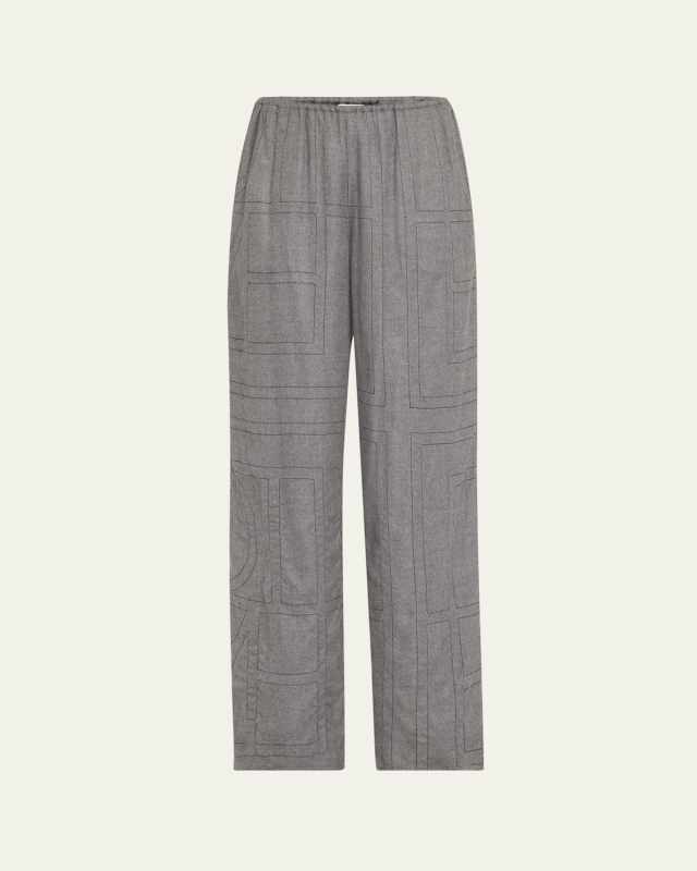 Monogram Flannel Pajama Bottoms